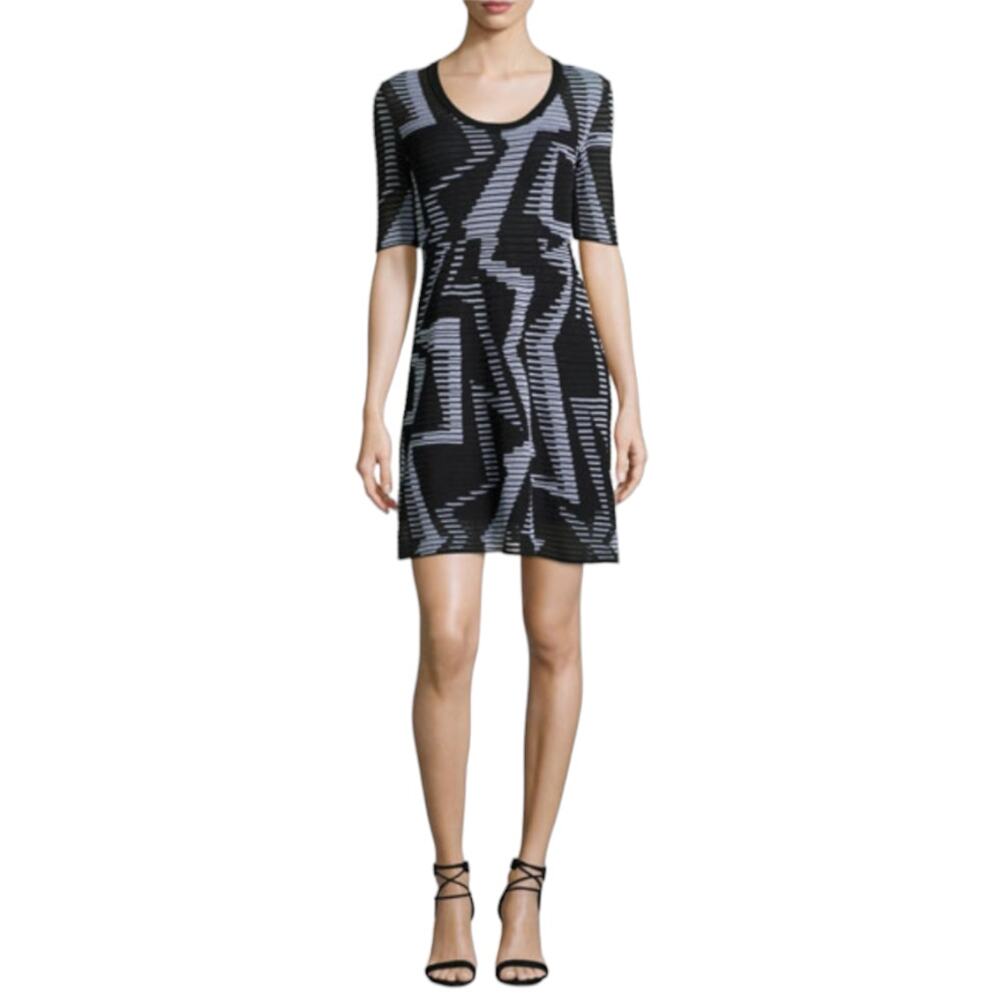 Missoni Geometric Zig Zag Knit Dress M NEW Lightweight Ribbed A-Line Space Dye